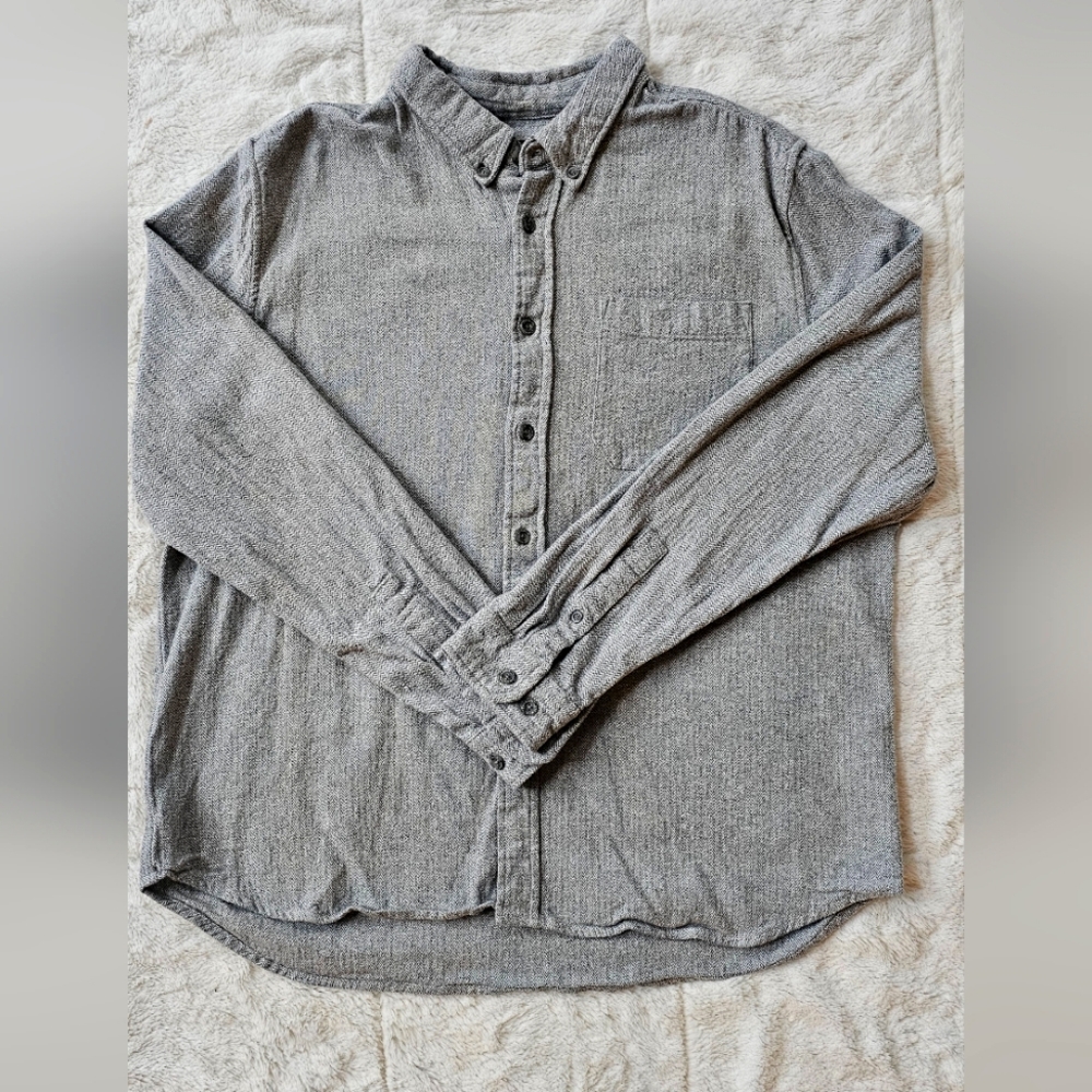 Men's Eddie Bauer Solid Flannel Button-Down XL